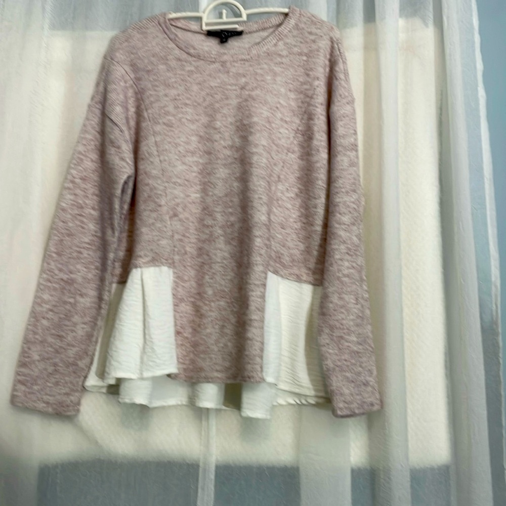 FRED David sweater mauve pink size large PTP 21” shoulder to hem 27”
